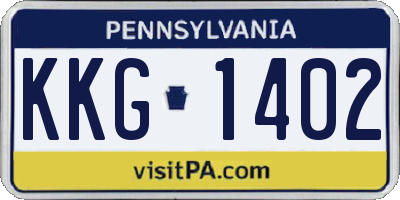 PA license plate KKG1402