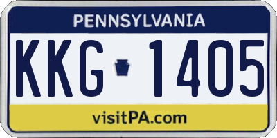 PA license plate KKG1405