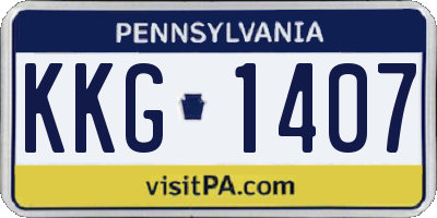 PA license plate KKG1407