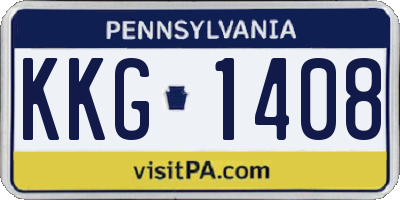 PA license plate KKG1408