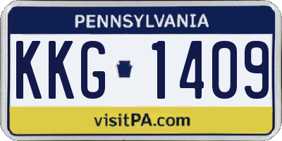 PA license plate KKG1409