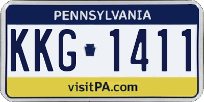 PA license plate KKG1411