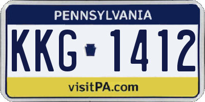 PA license plate KKG1412