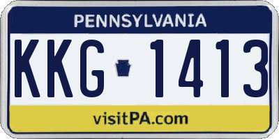 PA license plate KKG1413