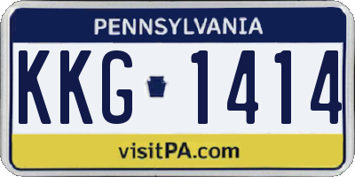 PA license plate KKG1414