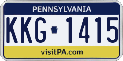 PA license plate KKG1415