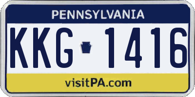 PA license plate KKG1416