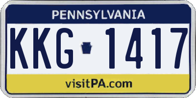 PA license plate KKG1417
