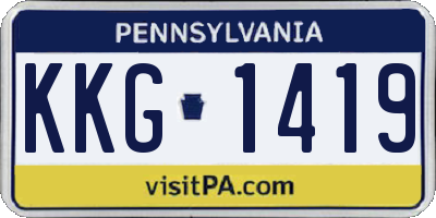 PA license plate KKG1419