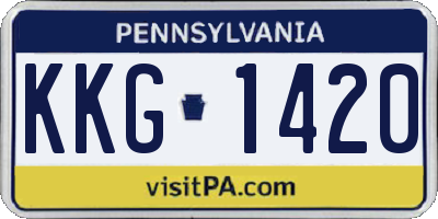 PA license plate KKG1420