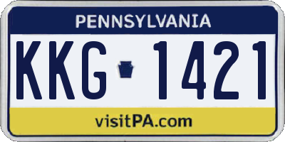 PA license plate KKG1421