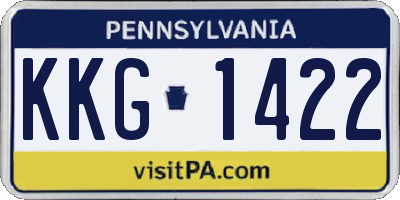 PA license plate KKG1422