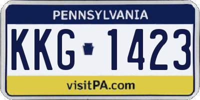 PA license plate KKG1423