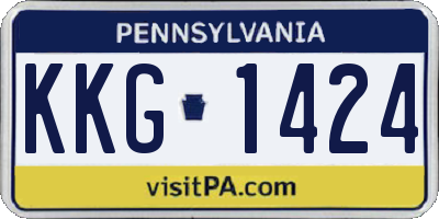 PA license plate KKG1424