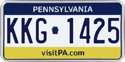 PA license plate KKG1425