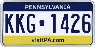 PA license plate KKG1426