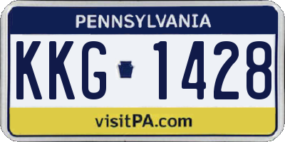 PA license plate KKG1428
