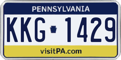 PA license plate KKG1429