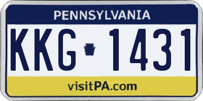 PA license plate KKG1431
