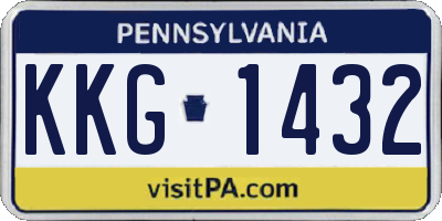 PA license plate KKG1432
