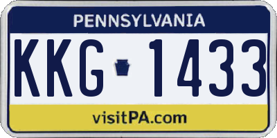 PA license plate KKG1433