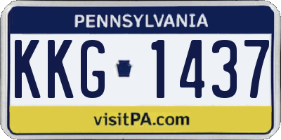 PA license plate KKG1437