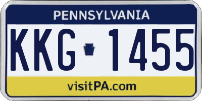 PA license plate KKG1455