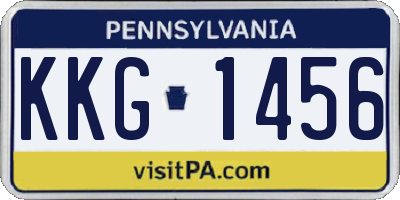 PA license plate KKG1456