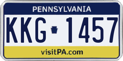 PA license plate KKG1457