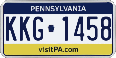 PA license plate KKG1458