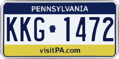PA license plate KKG1472