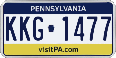 PA license plate KKG1477