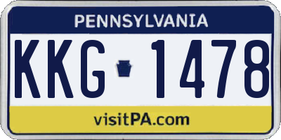 PA license plate KKG1478