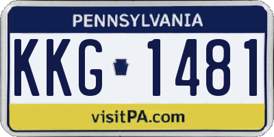 PA license plate KKG1481