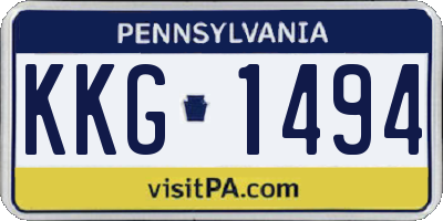 PA license plate KKG1494