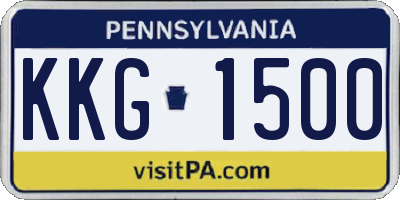 PA license plate KKG1500