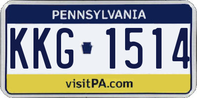 PA license plate KKG1514