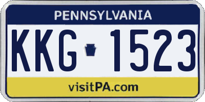 PA license plate KKG1523