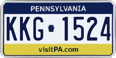 PA license plate KKG1524
