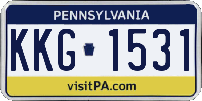 PA license plate KKG1531