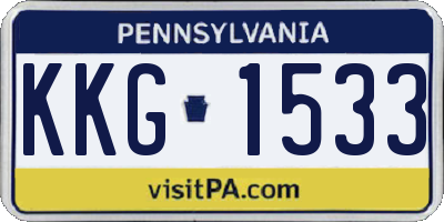 PA license plate KKG1533