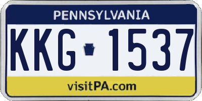 PA license plate KKG1537