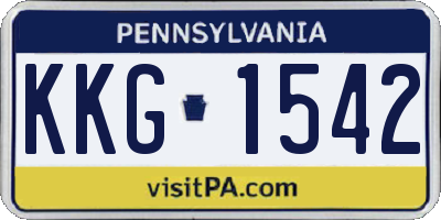 PA license plate KKG1542