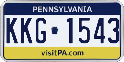 PA license plate KKG1543