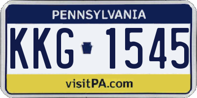 PA license plate KKG1545