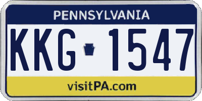 PA license plate KKG1547