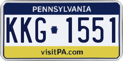 PA license plate KKG1551
