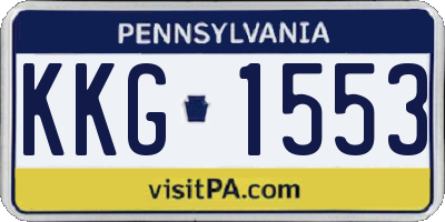 PA license plate KKG1553
