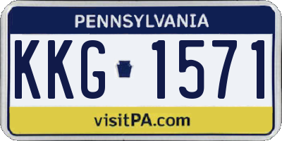 PA license plate KKG1571
