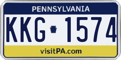 PA license plate KKG1574